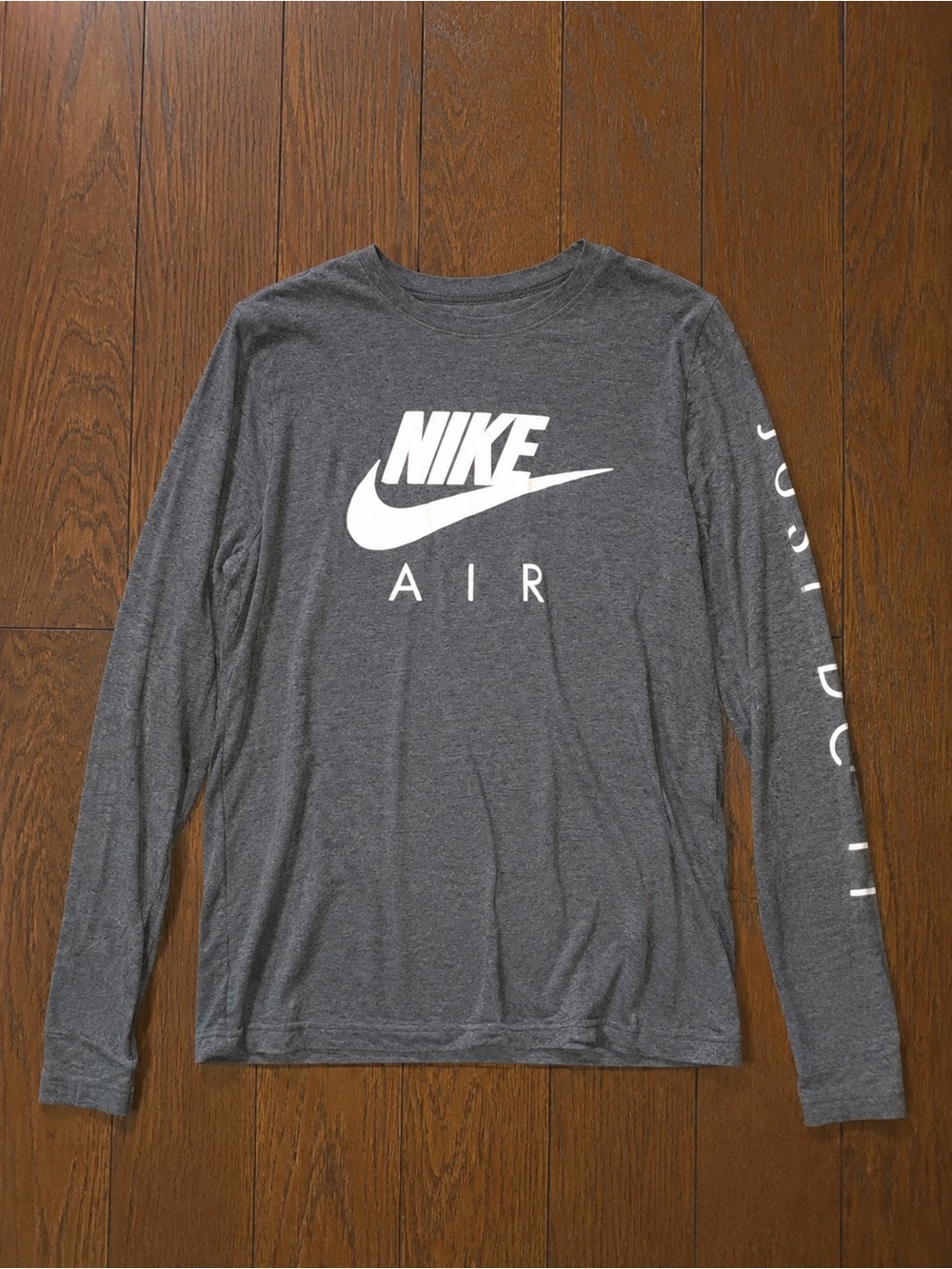 Nike Gray Long-Sleeve Air Logo Tee Sz M